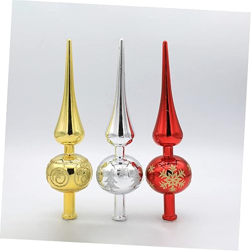 Miniatura 7 de BESTOYARD 15 piezas de árbol de Navidad, estrella de árbol de Navidad, decoración de árbol de Navidad plateada, decoración de metal, diseño de bola