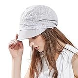 [page_title]-Comhats Damen Schirmmütze Sommerhut Faltbare Barett Mütze mit Visor Grau