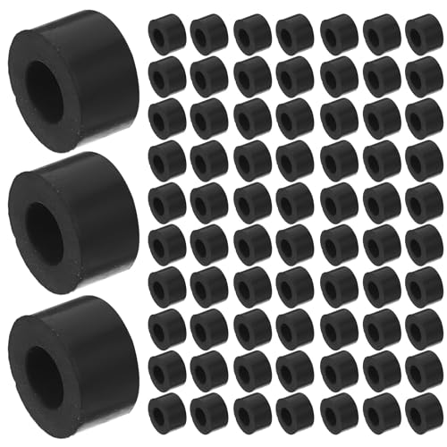 BUGUUYO 100個入り 黒ゴム製アイソレーションワッシャー 12mm OD x 6mm ID x 7mm 振動フットパッド 衝撃吸収グロメットブッシング 機械用