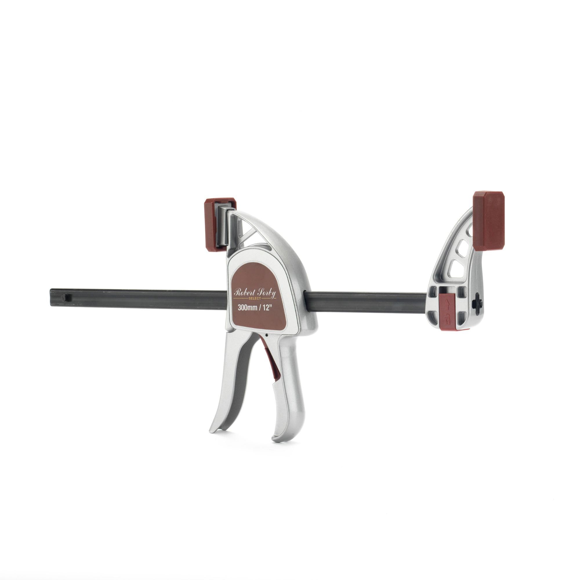 Robert Sorby Select Sargento de Barra Reforzado con Una Mano 305mm 12", Prensa y Separador 300kgf, Cuerpo de Aluminio, Profundidad 85mm