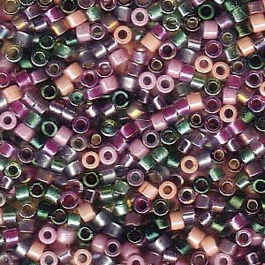 Miyuki Delica Seed Beads Mix Lot 11/0 Lavender Garden Pink Green 7.2 GR