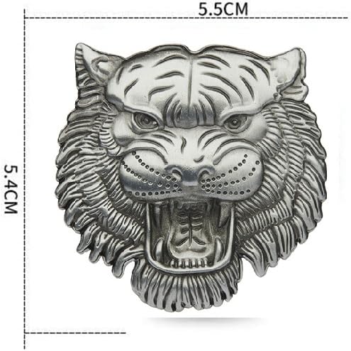 Image of JVCV 3D Metal Tiger Sticker Chrome Logo Decal Emblem Badge for All Cars Bikes Laptops Headphones Helmets Home Office Accessory (Tiger, Grey)