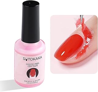 SUTOKAKA 15ml Liquid Latex Tape Peel Off, Nail Cuticle Guard Skin Barrier Protector for Home DIY Nail Art Salon
