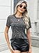 FEMLE Womens Nashville Mesh Sheer Sparkly Top Glitter Star See Through Tops Tee Shirt Short Sleeve Concert Disco Outfits