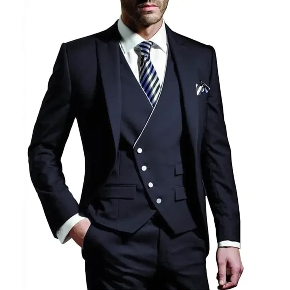 Traje de boda para hombre, 3 piezas (chaqueta, chaleco y pantalón)
