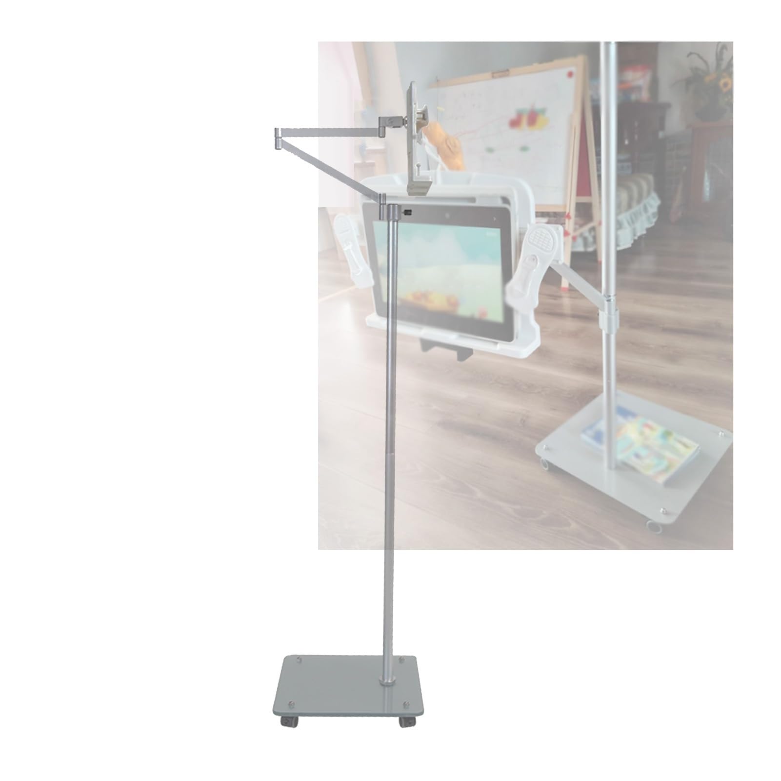Stojak do czytania przy łóżku/w łóżku, regulowana wysokość od 25 do 110 cm, do trzymania książek, tabletów, czasopism, nut i przepisów(B)