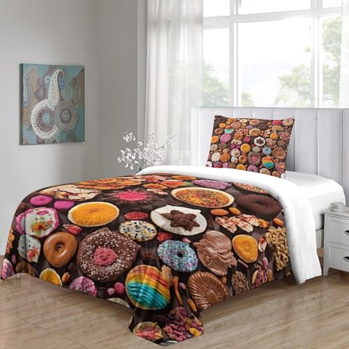 Housse de couette donut finitions microfibre parure lit durable - 5