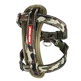 EzyDog Chest Plate No Pull Dog Harness – Escape Proof Harness with Reflective Stitching and Comfort Padding for Easy Walks, Training & Control - Car Restraint Included (Medium, Green Camo)