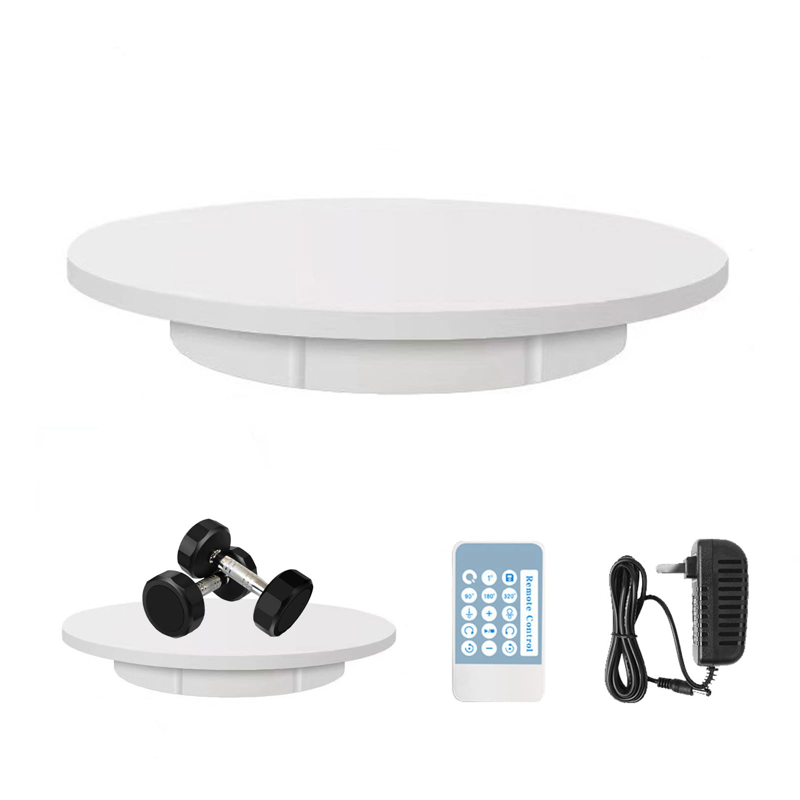 Eiwitany White Remote Controlled Electric Rotating Turntable, 150KG Load Capacity, for Product Display and Photography Supermarkets
