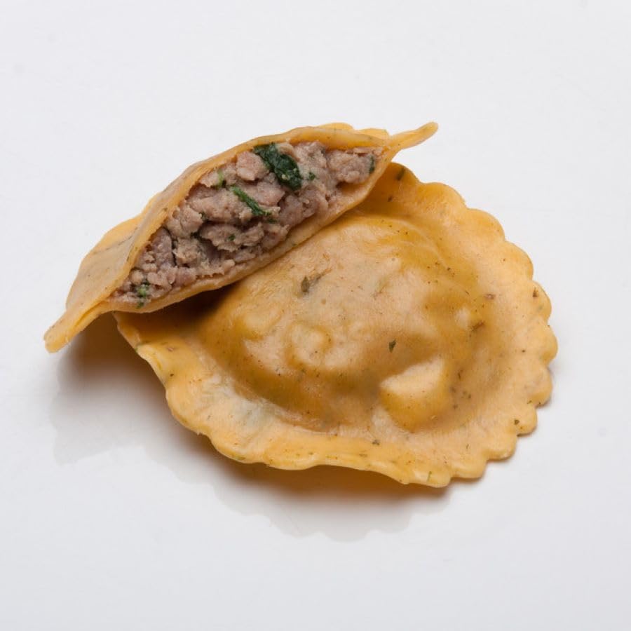 Cucina Della Cucina Beef Ravioli with Baby Spinach and Fine Herbs, Round, Frozen, 120 Pieces, 1 oz Each