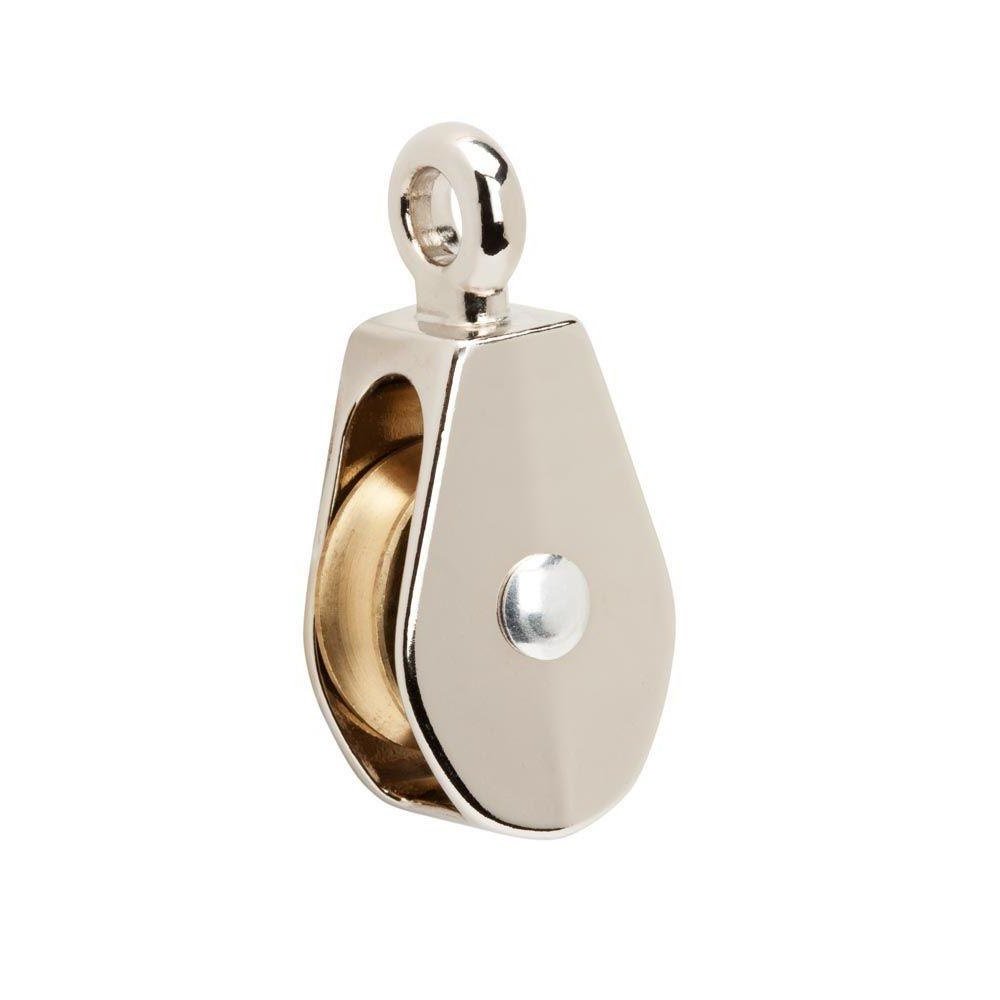 New 1.25 in. Nickel-Plated Fixed Pulley up to 115 lbs. Free Rotating Wheel