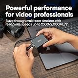 Crucial X10 Pro 4TB Portable SSD, Up to 2100MB/s Read, 2000MB/s Write, 3.2 USB-C, External Solid State Drive, Durable Storage for PC & Mac, for Professional Creators, Black - ‎CT4000X10PROSSD902