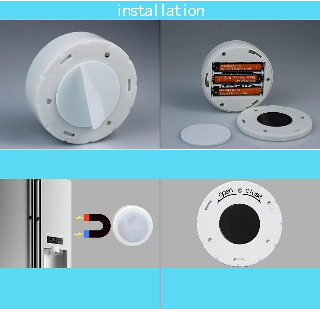 10 Pack LED Cabinet Push Light with Remote Control, Operates On 3x1.5V AAA Batteries (Not Included) for Kitchen Under Cabinet Lighting, Closets, Cabinets, Counters (Mini 12)…