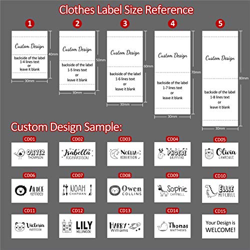 30pcs Personalized Clothes Label Custom Text Logo Sewing Hanging Folding Name Satin Ribbon Tag Washable Wash Care Handmade Labels 1.2\" x 2.8\" (30mm x 70mm)