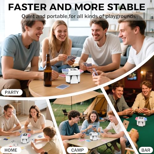 Feebee Kartenmischmaschine Elektrische für 4 Decks - Automatischer Mischmaschine Karten,USB Kartenmischer mit Akku 3000mAh,Kartenmischgerät Gleichmäßig & Nicht Eingeklemmt,Card Shuffler für UNO,Romme