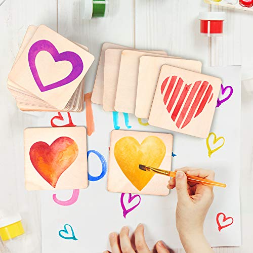 80 Pieces 4 Inch Unfinished Wooden Square Blank Natural Wood Slices Wooden Cutout Tiles For Diy Crafts Home Decoration Painting Staining (Square) #TOP6