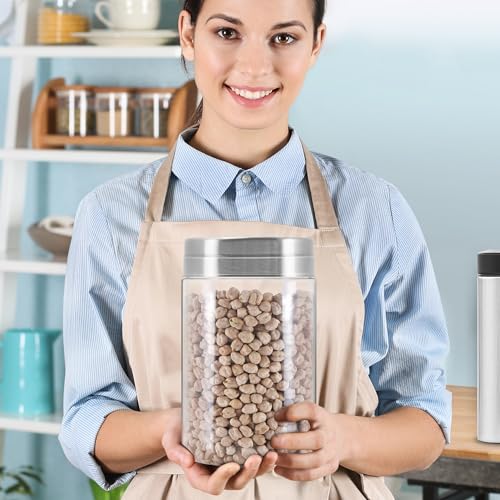 Image of MILTON Steel Seal 2000 Airtight Food Grade Modular Plastic Container | BPA Free, Stackable & Transparent | Wide Mouth with See-Through Lid | Ideal for Cereals, Pulses, Spices, Set of 2, 2000 ml each