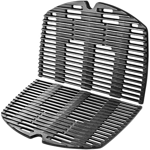 GGC 7646 7584 Grill Grates for Weber Q3200 Q320 Q300 Q3000 Q3100 Gas Grills, 17.8" x 25" Cast Iron Cooking Grates for Weber 586002 57060001 404341 Grill, 2PCS Replacement Accessories for Weber Baby Q Cover