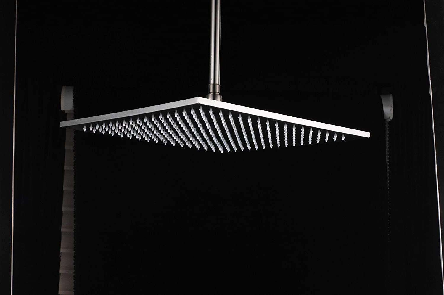 Nowoczesny 40 x 40 cm luksusowy prysznic deszczownica LED wbudowana głowica prysznicowa kwadratowa głowica prysznicowa 3 diody LED kolor: chrom