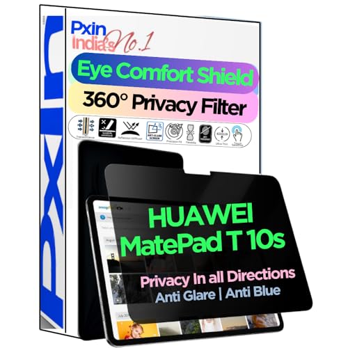 Image of PxIn Tablet Privacy Screen Guard compatible with HUAWEI MatePad T 10s | No.1 | Anti Glare | Anti Blue Light | Anti UV | 4 Way Privacy Filter | 360 Privacy | Eye Protect
