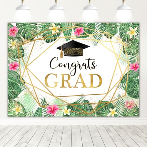 Avezano Aloha Graduation Backdrop Luau Graduation Party Decorations 8x6ft