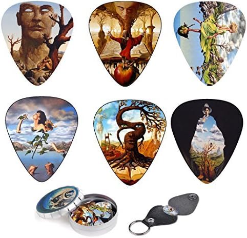 Unique Guitar Picks Premium Gift Set Of 12 Picks With Stunning Surreal Artwork Inspired By Salvador Dali, Complete W/Tin Box