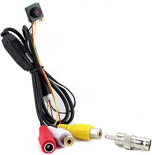 Cámara oculta micro espía HD 1000TVL pequeña cámara espía portátil con cable, cámara de conversión de 3,6 mm 90 grados BNC cámara de video niñera 12 x 12 mm