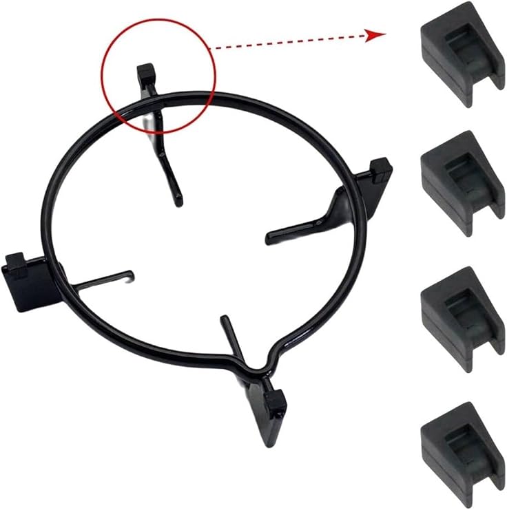 Supervac Arçelik OCD608B, OCD607YB, Beko HISG64120SD, AOCG64130DS, AOCG64130XDS ile Uyumlu Ocak Izgara Lastik, 16 Adet, Siyah