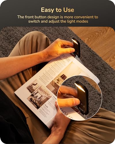 EDISHINE USB Rechargeable Book Light: 3 Colors, Stepless Dimming & Memory Function for Kids and Bookworms