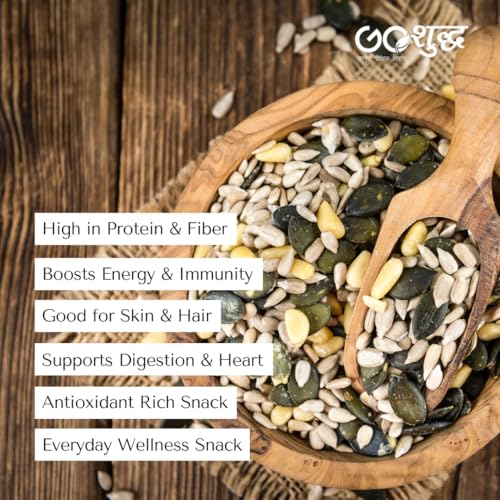 Image of Goshudh Daily wellness Dryfruits Seeds Mixed 250g + Crunchy Seeds 250g Combo Pack | Healthy Superfood Snack (500gm Combo Pack)