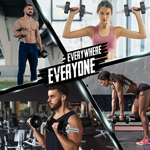 Image of Yes4All Threaded Dumbbell Handles, Adjustable Dumbbell Bar Pair, 14 /16 /18 /24-Inch Sizes, Fits 1 inch or 1.15 inch Plates, Non-Slip Grip, Secure Star-Lock Collars