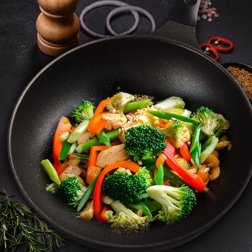Wok con recubrimiento de titanio de 12.6 pulgadas miniatura 3