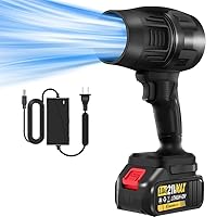 Sakerplus Portable Dust Cleaner,Compressed Air Duster with Adjustable Speed,2025 Upgraded Handheld Cordless Leaf Blower Dust Cleaner,Jet Dry Blower Fan for Outdoor,Cleaning,Camping (Black 1 Battery)