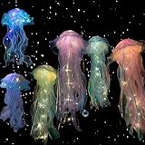 LED光るクラゲランタン 6色カラフル 吊り下げ可能 ハンドル付き 海のテーマ装飾 パーティー クリスマス 結婚式 ルーム装飾 誕生日プレゼント 癒しおしゃれ照明