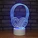 Produktbild Neu Kopfhörer 3D beleuchtet bunte allmähliche Änderung geführte kleine Nachtlicht-Note USB Intelligente geführte USB-Kinderlampe