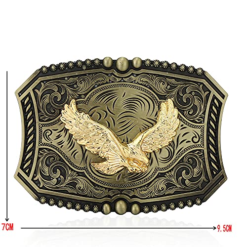 KDG Western Cowboy Belt Buckle Vintage Eagle Pattern Fashion Novel Belt Buckle for Men Women