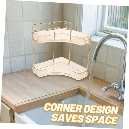 Étagère de rangement d'angle pour cosmétiques et parfums de coiffeuse - 7