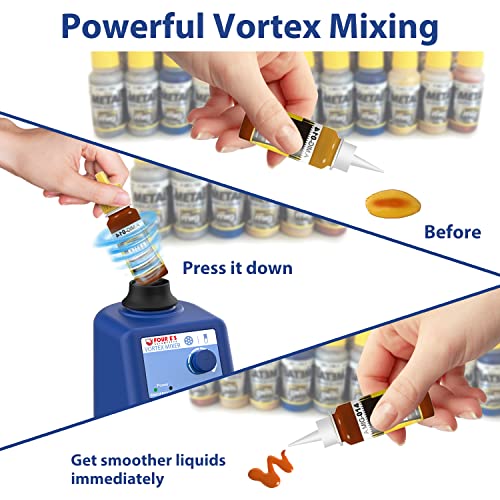 Four E's Scientific Laboratory Vortex Mixer Various Speed 0-3000Rpm, Touch & Continuous Function - Vortex Shaker Mixer Test Tubes Acrylic Paints Tattoo Ink #TOP1