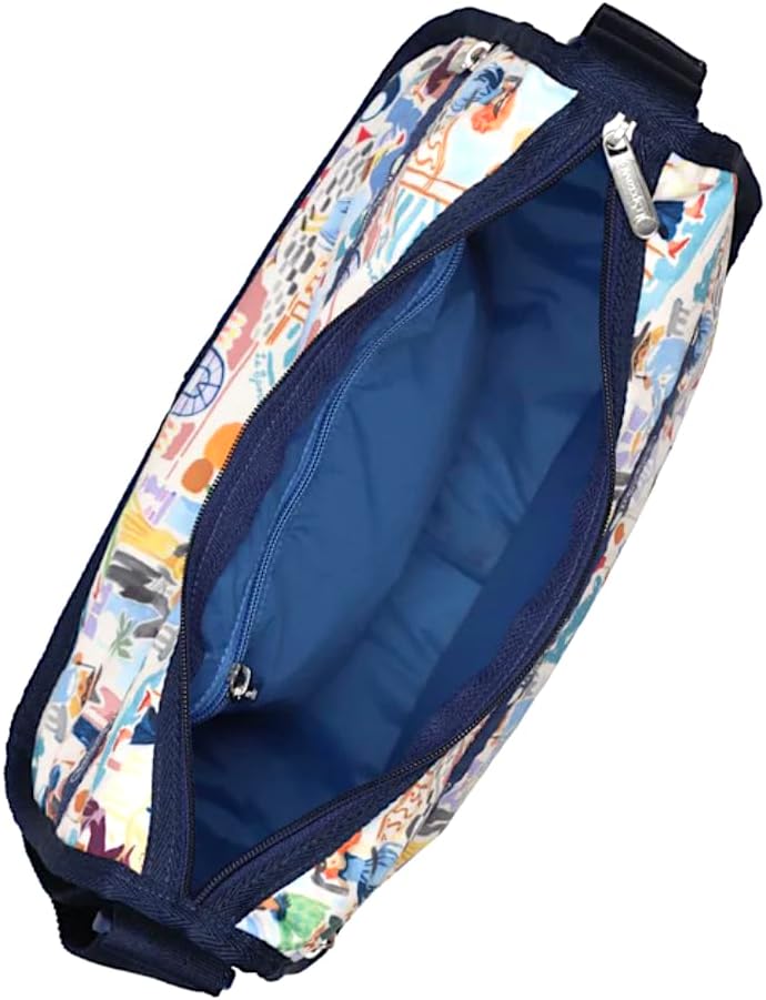 LeSportsac Masquerade Classic Hobo Crossbody Bag + Cosmetic Bag, Style 7520/Color E713, Modern Masquerade Ball, Elegantly & Fashionably Dressed Whimsical People, Glamorous & Mysterious Party,Pearlized - Image 5