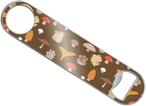 Hongos hongos hongo patrón de acero inoxidable recubierto de vinilo plano barman barra de velocidad abrebotellas