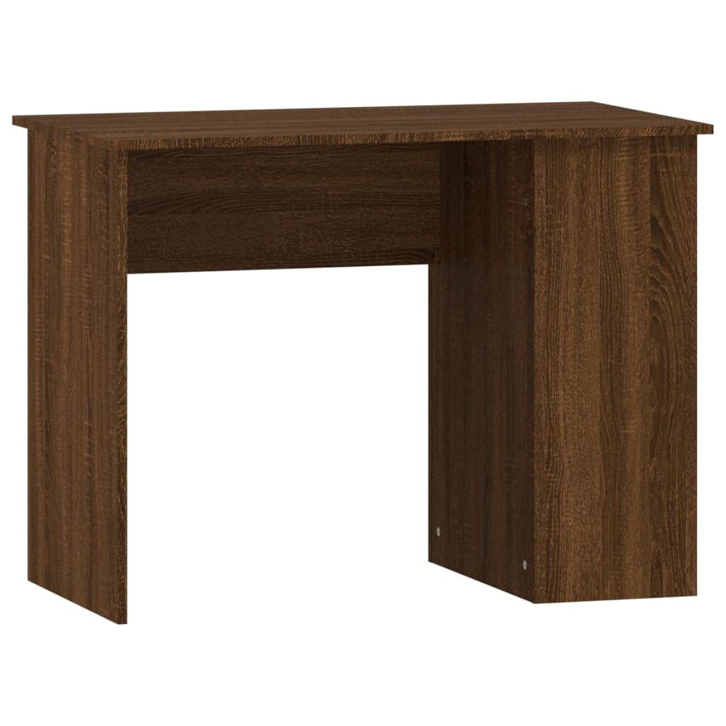 Scrivania marrone effetto rovere 100 x 55 x 75 cm, materiale in legno, moderno computer desk con 2 scomparti per casa, ufficio, giochi, cameretta dei bambini, ideale per piccoli spazi
