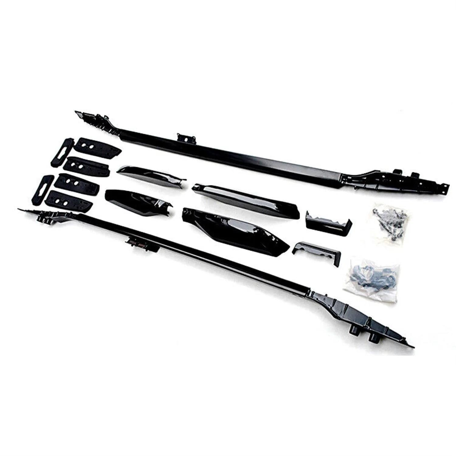 Dachgepäckträger Wanne Schwarz Dach Rack Schienen Gepäck Träger Kit Für Toyota Für Prado J150 2010-2022 Außen Auto 1set