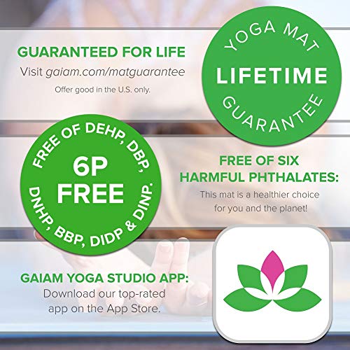 Gaiam Yoga Mat – Non Slip 5mm Thick Print Mat for Yoga, Pilates & Floor Workouts | Colorful Printed Design | PVC Free, Lightweight | 68" x 24" | Includes Free Online Yoga Class by Gaiam - Image 5