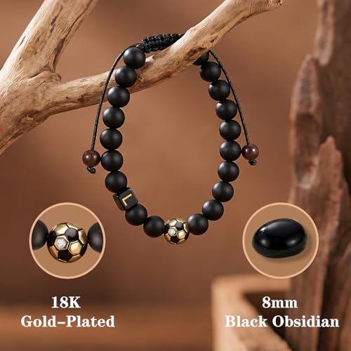 Pulsera deportiva inicial chapada en oro 18K para hombres miniatura 2
