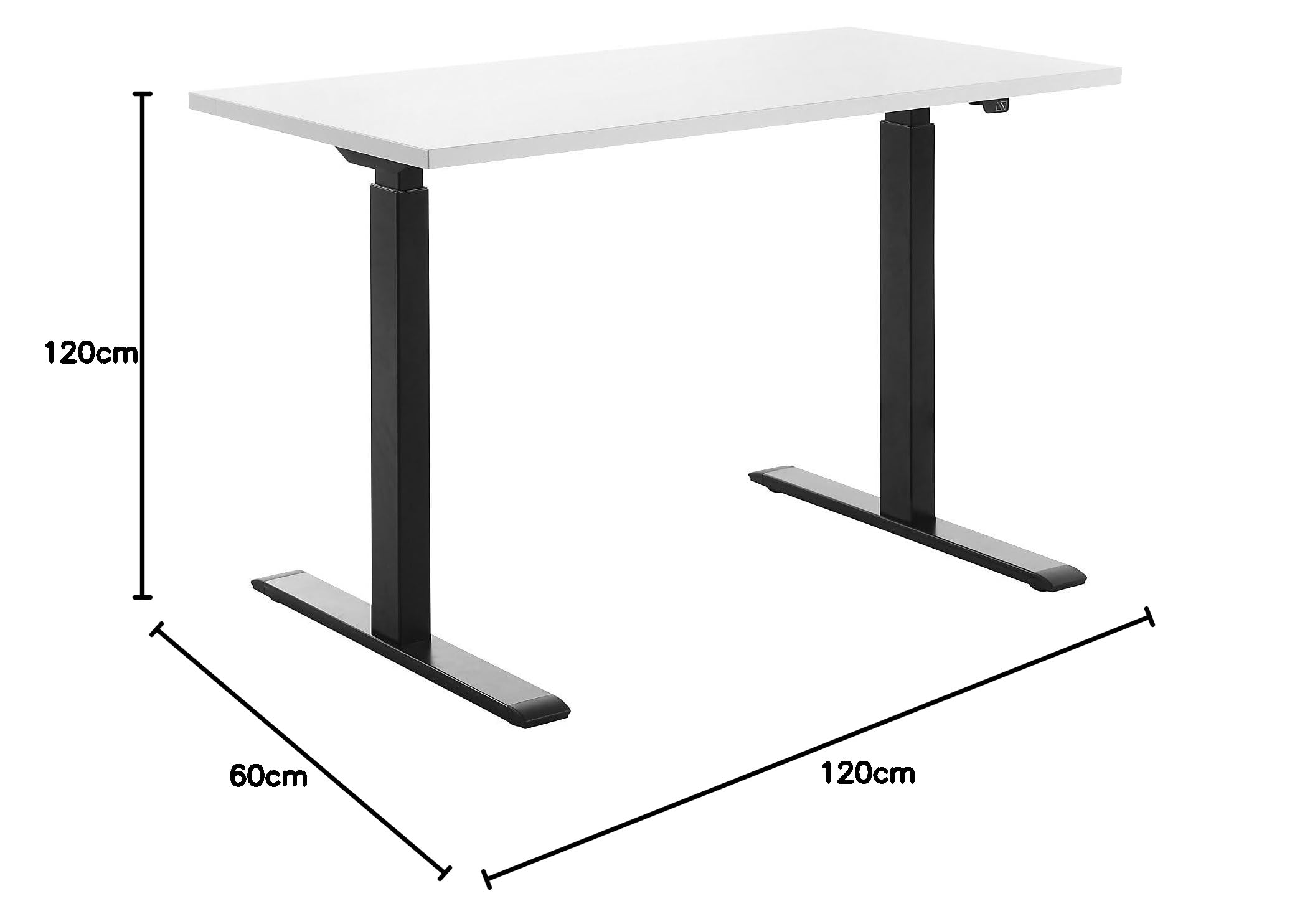 Topstar | Scrivania | regolabile in altezza elettrica | diritta | larghezza 1200 x 600 mm | bianco/nero