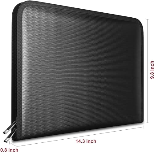 ABC life Fireproof File Folder Letter Size,Waterproof Important Paper Document Organizer,13 Pockets A4 Water Resistant Document Holder Money Briefcase,Silicone Coated Safe Storage Pouch with Zipper