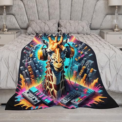 Manta de sofá con diseño de jirafa cálida para ver películas 8