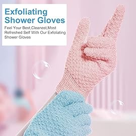 Yiclick Heavy Exfoliating Gloves, Exfoliating Body Scrubber for Bath Shower Exfoliation, Body Scrub Exfoliator for Dead Skin Remover, Exfoliate Sponge Loofah Washcloth Mitt Men Women