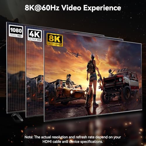 BENFEI DisplayPort 1.4 to HDMI 2.1 Adapter 8K@60Hz/4K@240Hz/1080P@480Hz, Unidirectional DP Computer to HDMI Monitor, High-Spec Aluminum Converter for VRR/G-SYNC/FreeSync, Gamers & Professionals - Image 3