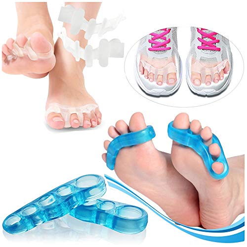 Toe Separators Set - 1 Pair, Toes Alignment Socks, Gel Toe Spacers Toe
